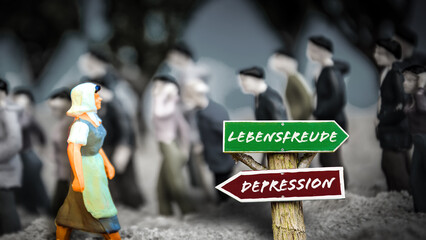 Signposts the direct way to happiness versus depression