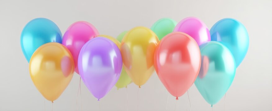 The colorful balloons creating a festive atmosphere for celebrations and parties.