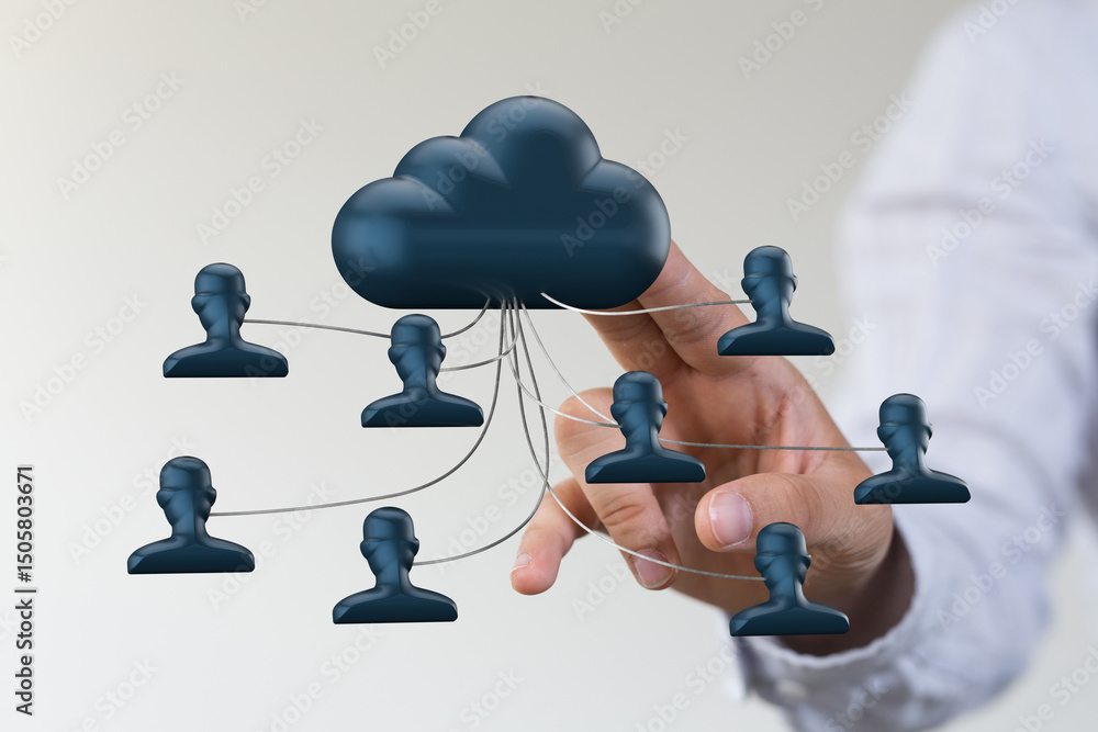 Aufkleber Secure cloud-based data sharing and collaboration for business teams. Improve efficiency and communication.