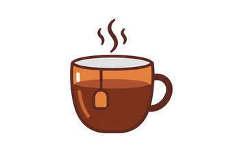 Obraz premium Pixel Art Brown Tea Cup Drink Hot Beverage with Transparent Background