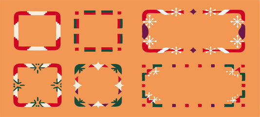 6 Christmas Frames: Festive Square & Rectangular Borders