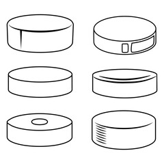 Obraz premium Hockey puck icon vector set. Hockey illustrator sign collection. Puck symbol or logo.