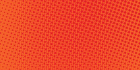 Obraz premium Dots halftone orange color pattern gradient texture with technology digital background. Dots pop art comics with simple art