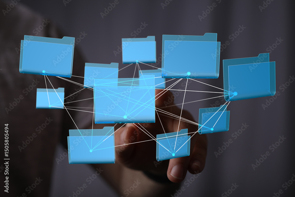 Fototapete Seamless data organization and secure file sharing for efficient collaboration.