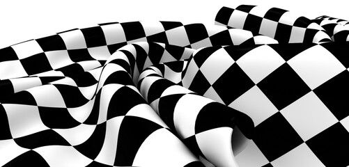 Abstract checkered flag, perfect for speed, racing, or competition themes. High-resolution image.