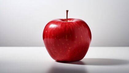 red apple on minimalist white background freshness and simplicity in modern stock photography