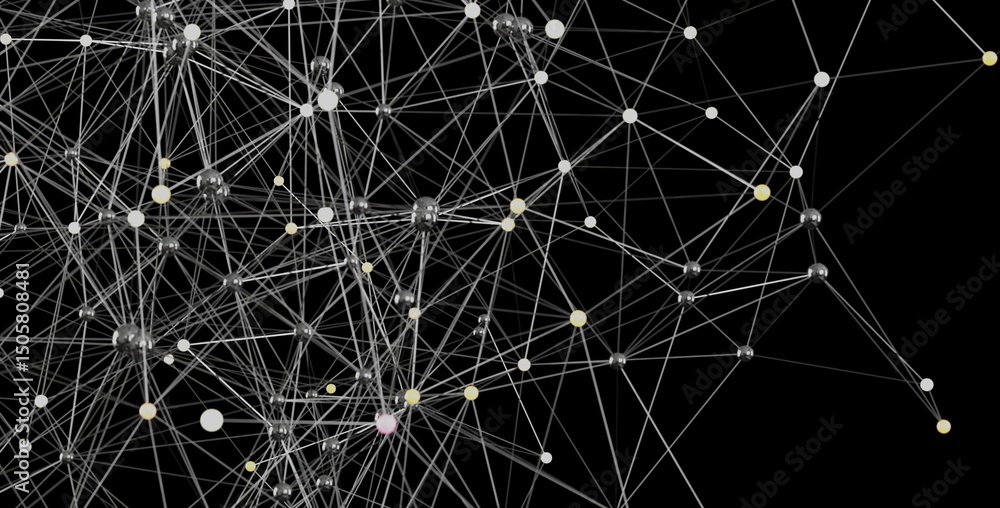 Poster abstract image of interconnected nodes and lines. represents networking, technology, or connections.