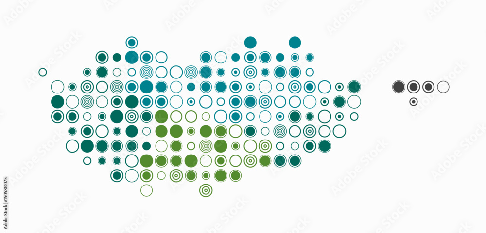 Poster cyprus, shape of the country build of colored cells. digital style map of the cyprus on white backgr