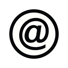 Clean minimalist email icon silhouette isolated on white background