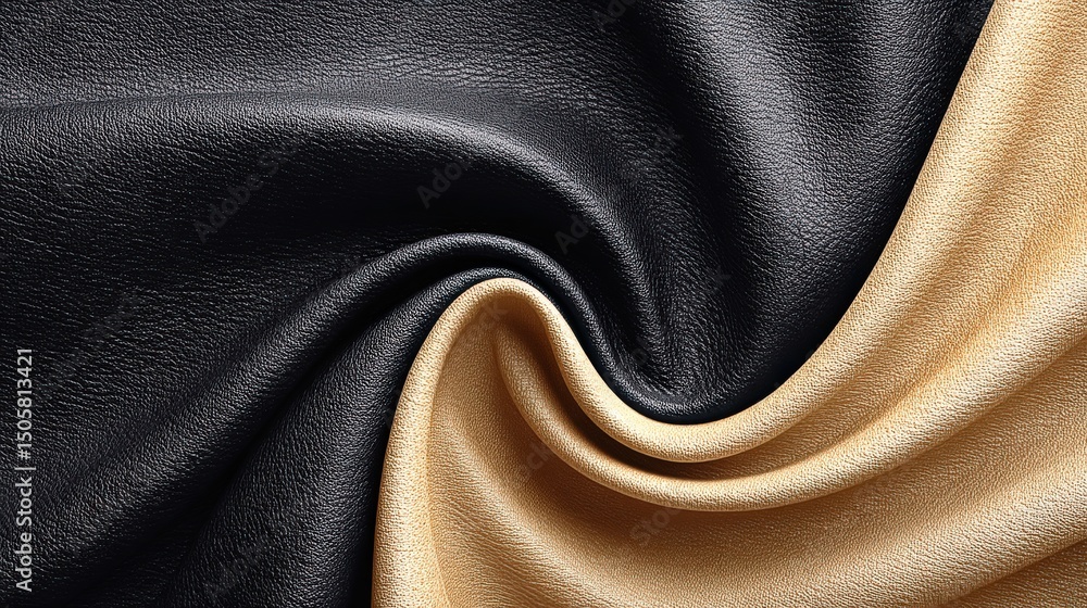 Poster close-up of soft creased leather, subtle folds adding depth and character to the texture