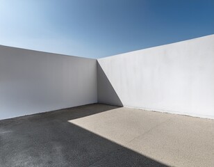 shadow on white concrete wall corner