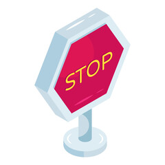 Premium download icon of stop board
