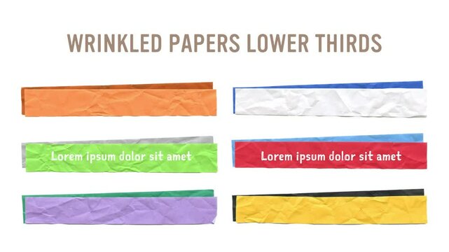 Wrinkled Paper Lower Thirds Set