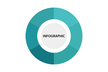 Fototapeta na wymiar Monochrome blue circular infographic with central placeholder