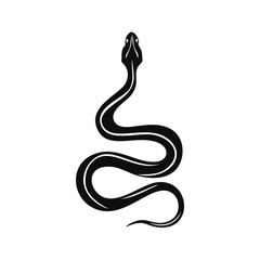 Elegant black snake silhouette coiled design