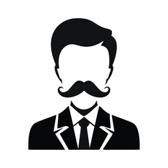 Stylish man with mustache icon avatar profile