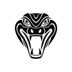 Tribal style cobra snake head aggressive design