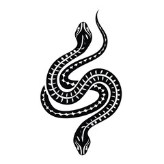 Two headed snake black and white design
