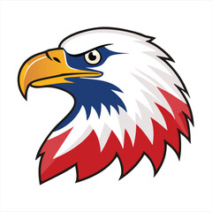 Patriotic american bald eagle head profile logo design
