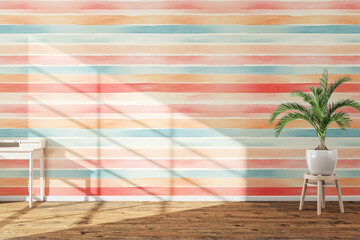 white wall with flowers