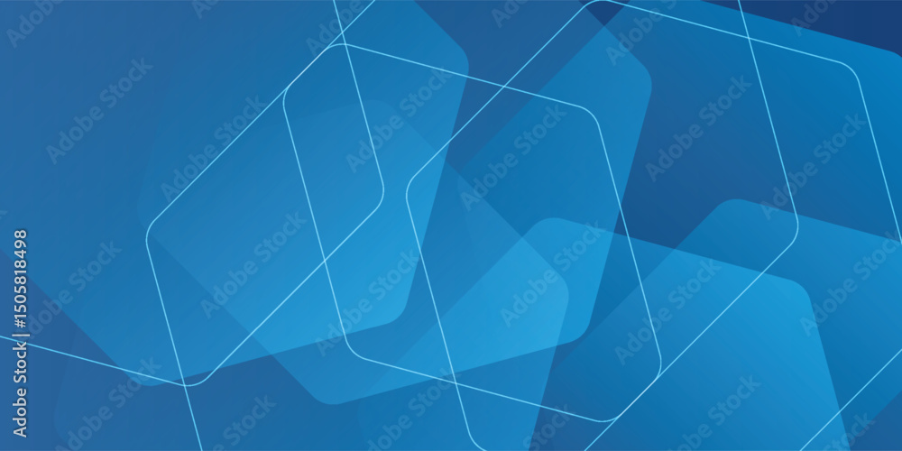 Canvas Prints modern abstract blue background with glowing geometric lines.