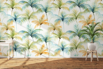 white wall with flowers