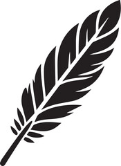 Obraz premium black Bird feather silhouette, vector design