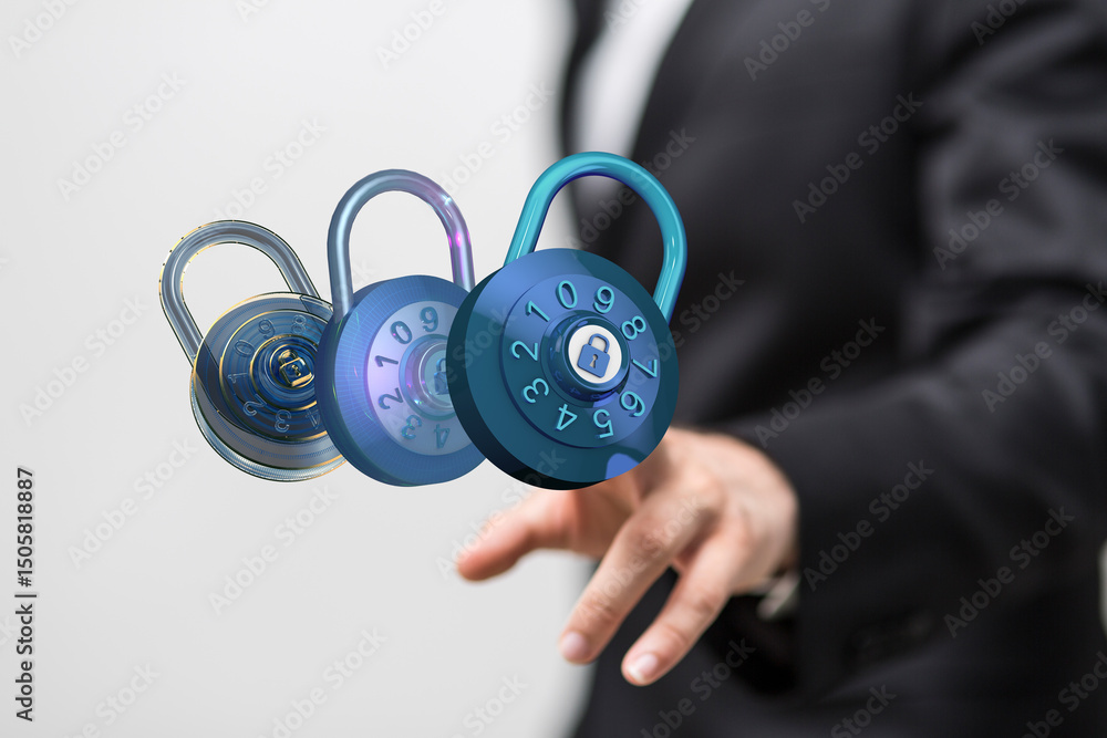 Aufkleber Protecting sensitive information with strong passwords and multi-factor authentication.