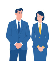 Vector illustration of diverse business people in various poses, perfect for symbolizing teamwork and company success