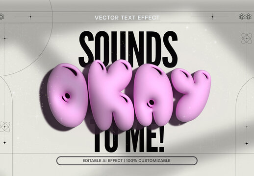 Pink Inflated Text Effect