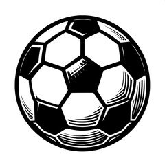 Fototapeta premium Black and White SVG of a Soccer Ball Icon