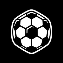 Obraz premium Black and White SVG of a Soccer Ball Icon