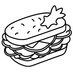 hand drawn vector illustration of a sandwich