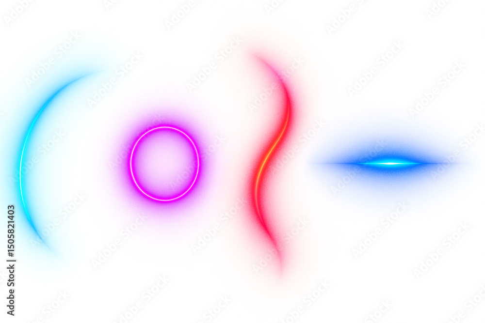 Poster abstract neon shapes: bright and vibrant neon shapes and lines glow against a dark, perfect for addi