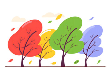 autumn trees vector illustration