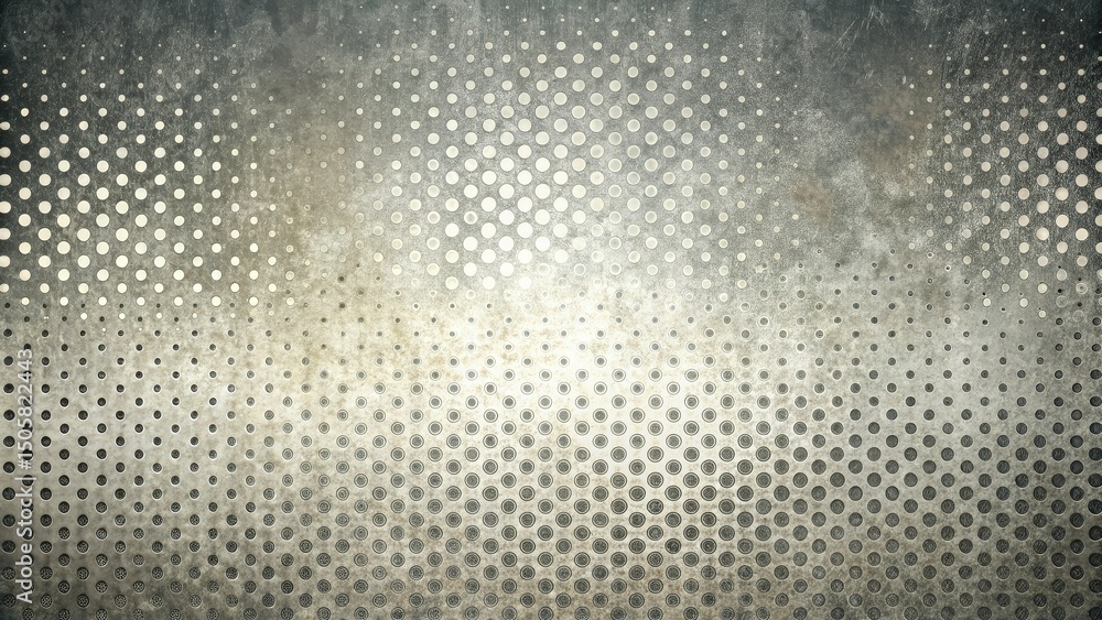 Aufkleber Abstract Metallic Background with a Pattern of Circles and a Vintage Texture