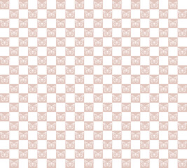 Seamless Checkered Butterfly Pattern in Neutral Beige Aesthetic – Minimalist Design Background