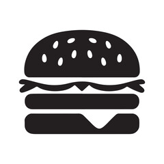 Black burger silhouette icon. Burger vector illustration eps 10 