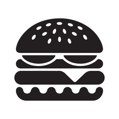 Black burger silhouette icon. Burger vector illustration eps 10 