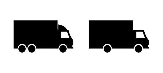 Delivery Trucks Icons. Vector Illustration.