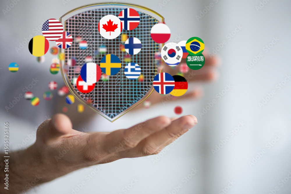 Aufkleber secure your data across borders. robust international cybersecurity solutions.