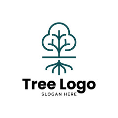 Minimalist tree icon logo vector illustration design. Simple minimalist environment, nature, ecology logo concept.