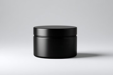 Matte black cosmetic jar, simple and modern design