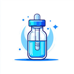 Clear blue dropper bottle designed for skincare products