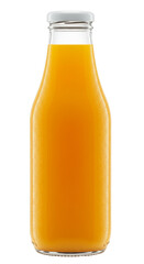 Realistic Orange Juice Bottle Isolated on Transparent Background