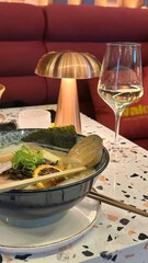 Dinner at the restaurant. Ramen.