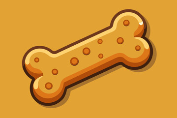 Cartoon Dog Biscuit Bone Treat Graphic Illustration