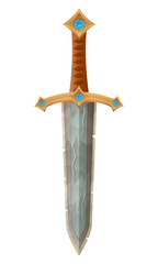 detailed vector illustration showing of fantasy and ancient weapons sword isolated on white background