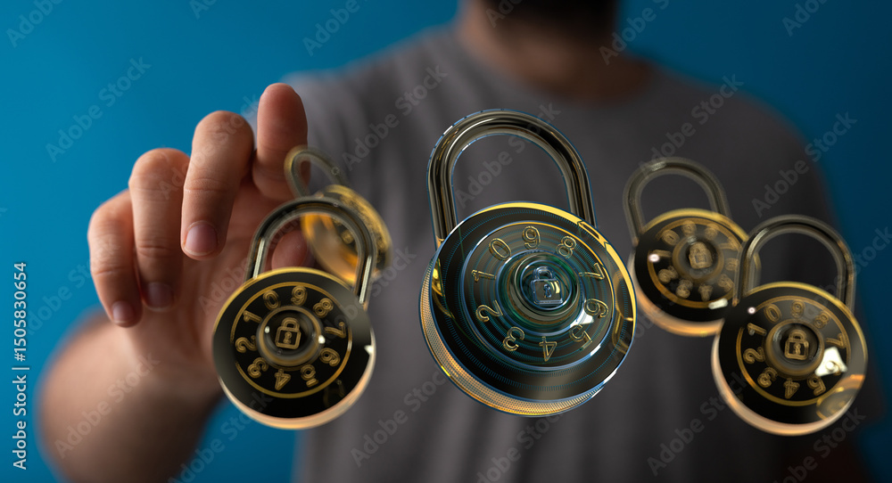 Aufkleber Enhance digital security with robust passwords and multi-factor authentication. Safeguard your valuable data from cyber threats.