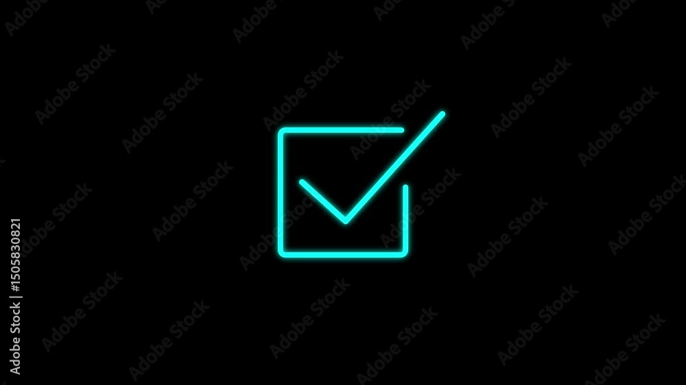 Poster abstract check mark icon animation. ok ,done, completed check mark icon .animation of check mark ico